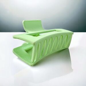 Pastel Green Rectangular Matte Hair Claw Clip